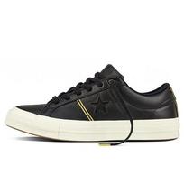 Converse One Star Ox Shoes Black/White Leather 159701C 36.5