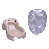 Automatic Gravity Dog Water Dispenser Large Capacity Anti Slip Plastic for Medium Large Dogs Cats Beige smėlis