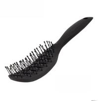 Durable Curved Vent Comb Anti-static Detangling Hair Brush Hollow Out Massage Combs juoda