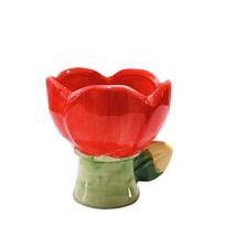 Paintings Tulip Ceramic Coffee Cup Nordic Style Ice Cream Dessert Bowl Breakfast Mug  Garden raudona