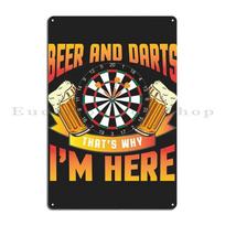 Darts And Beer Metal Plaque Wall Decor Retro Create Wall Mural Party Club Tin Sign Poster 20x30cm（7.8x11.8inch）