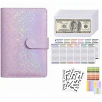 1 set Photo Card Binder Kpop Glitter Color PU DIY Binder Only Cover Diary Agenda Planner Paper Cover School Stationery rožinė