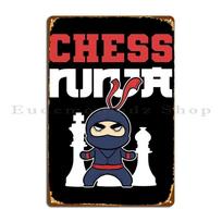 Chess Ninja Chess Grandmas Metal Sign Garage Iron Club Home Wall Plaque Tin Sign Poster 20x30cm（7.8x11.8inch）