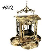 Acrylic Window Bird Feeder Retro Metal Feeder Hanging with Transparent Easy Fill Panels Decorative Garden for Backyard Wild Birds Balcony