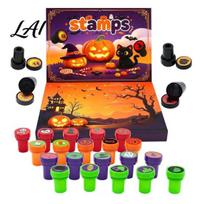 Halloween Party Favors Advent Calendar 2026 24 Self Inking Stamp Set for Kids Pumpkin Small Gifts Kids Witch Castle Spider Craft Favor DIY