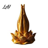 Exquisite Craftsmanship Decor 3D Printed Buddha Hand And Lotus Flower Ornament Base Spiritual Figurine Statue Chinese Style Zen Decoration for Home