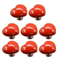 8 vnt. tualeto mygtukas lengvai montuojamas švarus daugkartinio naudojimo širdelės formos dizainas tualeto nuleidimo mygtuko pakeitimas (Red,8pcs) raudona