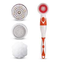 Bath Body Brush Shower Long Handle Body Cleaning Brushing Electric Massage Brush oranžinė