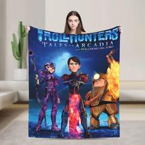 Soft Warm Blanket Camping Trollhunters Tales Of Arcadia Throw Blanket Flannel Bedspread For Bedroom Print Sofa Bed Cover Size: 75*100cm, Weight: 230 GSM