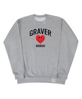 Graver [Unisex] Arch Logo Heart Smile Sweatshirt_Gray Grey_Black Logo/M
