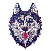 Puzzle drewniane wesoły husky l