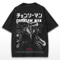 2026 Denji Šaunus Grafinis Marškinėlis Grandininis Žmogus Anime Harajuku Skalbtas Marškinėlis Vyrams Moterims Drabužiai Per dydį Medvilninės Trumpomis Rankovėmis T-shirtai S įvairiaspalvis