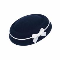 Hepburn Bow Beret Velvet Hairclip Beret Elegant Fedoras Hat  Bride Wedding Hairpins juoda
