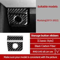 Real Carbon Fiber For Ford Mustang 2015-2022 Center Console Gear Shift Panel Trim Cover Tuning Stickers Car Interior Accessories Storage Button