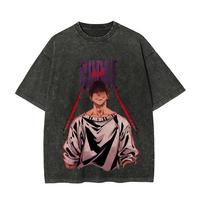 Toji Fushiguro T-shirt Jujutsu Kaisen Sorcerer Killer Tee Vintage Washed Oversized Retro Anime Harajuku Streetwear Men Clothing S įvairiaspalvis