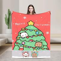 Bubu Dudu Christmas Soft Warm Blanket Child Plush Throw Blanket Funny Outdoor Flannel Bedspread Sofa Bed Cover Size: 75*100cm, Weight: 230 GSM
