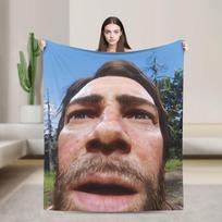 Red Dead Redemption 2 Blanket Flannel Decoration Breathable Super Warm Throw Blanket for Bedding Outdoor Rug Piece Size: 75*100cm, Weight: 230 GSM