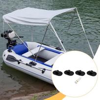 4Pcs Kayak Canopy Mount Bases Lightweight Accessory High Performance Sun Shelter Sturdy Canoe Awning Replacement with Glue Black