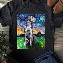 Merle Great Dane Starry Night Impressionist Dog Art Gift for Dog Lovers - Funny Dog - Vintage Shirt - Father's Day Gift 3XL