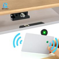 RFID Electronic Cabinet Lock with Key Polished Magnetic Latch Sensing Hidden Security Digital Drawer Lock (Black,Wood Door&Plastic) juoda