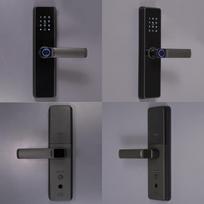 WiFi Tuya Smart Door Lock Indoor Password Fingerprint App Remote Unlock Key Card Anti-Hijacking Tamper Alarm 4 AA Alkaline