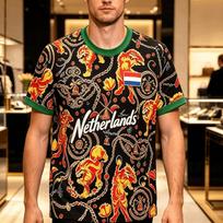 2026 Summer New Dutch Soccer Jersey Men Football T-shirt Sports Fans Fashion Print Casual Breathable M
