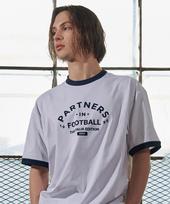 Gallex Football Lettering Ringer Short Sleeve White Ga5627 Wh White/L