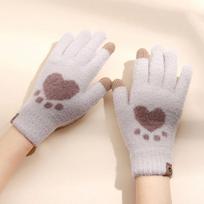 Soft Knitted Women Cat Paw Elastic Female Gloves Wool Mittens  Gloves Driving Gloves pilka