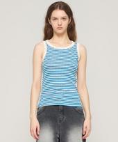 Cargo Bros For Woman Striped Sleeveless T-Shirt (Blue) Free