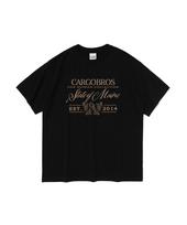 Cargo Bros For Woman State Of Main Lettering Short Sleeve T-Shirt (Black) S