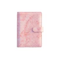 Individualaus logotipo A5 odinis kietas viršelis su krokodilo rašto PU viršeliu, laisvų lapų rišimas, 100 lapų, dovanų užrašinė (Pink,100 Pages) rožinė