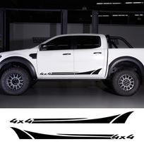 2vnt universalus pikapo durų sijonas 4x4 stiliaus lipdukas, skirtas Ford Ranger Raptor Isuzu Dma Nissan NAVARA Toyota Hilux automobilių priedams Matt Gold