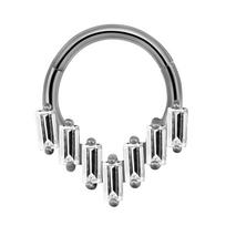 JC JEWELRY Children's Trendy Flower Moon Heart Waterdrop Septum Piercing Daith Conch Hoop Earring Clicker Segment Nose Ring 14K 1.2*12mm
