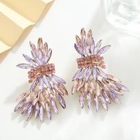 Exaggerated Wheat Drop Earrings Sparkly Crystal Earrings Stylish Wing Earrings  Gift for Women balta