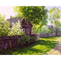 5D „Pasidaryk pats“ Mėlynas dangus Balti debesys Žali medžiai Peizažas Deimantinė tapyba Svetainė Saldūs namų dekoras Kristalų mozaika Dovana Full Round 20x30CM yellow