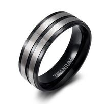 Titano žiedai vyrams 8 mm matinis juodas sužadėtuvių vestuvinis žiedas vyrui patogus nešioti didelio dydžio 5 juoda