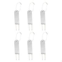 6pcs Golf Divot Repair Tool Putting Green Fork Zinc Alloy Multipurpose Pitch Mark for 8cmx1.5cmx2cm