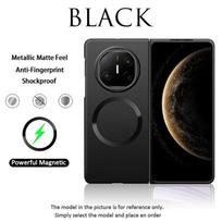 Prabangus itin plonas metalizuotų dažų telefono dėklas Huawei Mate X6 magnetinis belaidis įkrovimas matinis apsaugotas nuo pirštų atspaudų metalizuotas matinis dangtelis kietas PC apvalkalas For Mate X6 juoda