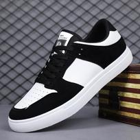 2024 Men's Korean-Style Black & White Panda Colorblock Low-Top Casual Sneakers 41 juoda/balta
