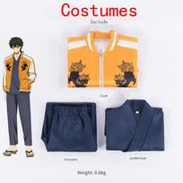 Cosplay Jo Togame Anime Wind Breaker Cosplay Costume Wig Shishitoren School Uniform Choji Tomiyama Halloween Party Suit Glasses L geltona