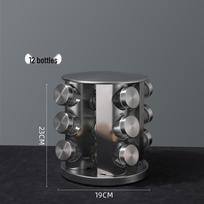 Rotating Stainless Steel Spice Rack Set