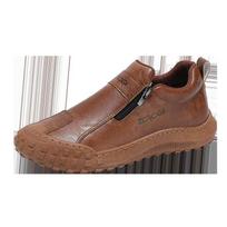 New Labor Protection Men's Shoes Lazy Zipper One Step Stepping Kitchen Waterproof and Anti Slip Work Board Shoes Casual Leather Shoes 39