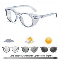 Protective Polarized Photochromic Sunglasses with Side Shields Blue Light Blocking Anti-allergy Anti Fog Wind Splash Goggles