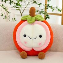 New fruit throw pillow creative mangosteen plush toy doll living room ornament birthday gift 45Cm (0.8kg) raudona