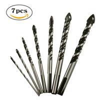 Dvigubo sriegio lydinio trikampis grąžtas plytelėms, dengtas milteliais, 6-12mm 3mm Black Twist