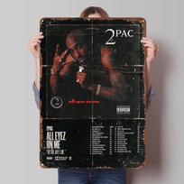 2Pac plakatas TV serialas skardinis ženklas kampas kava individualūs metaliniai ženklai namų kambario sienos meno dekoravimui namų dekoro elementai 20x30cm（7.8x11.8inch）