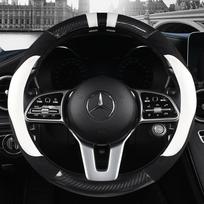 Anglies pluošto odinis automobilio vairo dangtis skirtas Mercedes Ben AMG 38cm modeliams AC CLA E GLA GLC GLE SB CLS klasė RED O SHAPE
