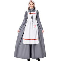 Medieval Medical Uniforms, Nurse Costumes, Cosplay Female Nurse Costumes, Halloween Costumes M gray