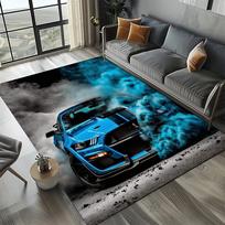 3D F-Ford Mustang lenktyninio automobilio motociklo kilimas svetainei, miegamajam, namų sofos dekoravimui, vaikiškas kilimas, neslystantis grindų kilimėlis 40x60cm( 15x23in )