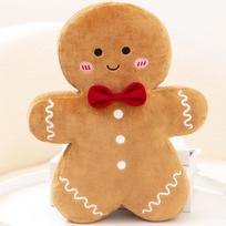 Non-Toxic Christmas Throw Pillow Gingerbread Man Plush Christmas Tree Stuffed Soft Cute Xmas Pillows For Party Cushion Decoration Gift 17cm